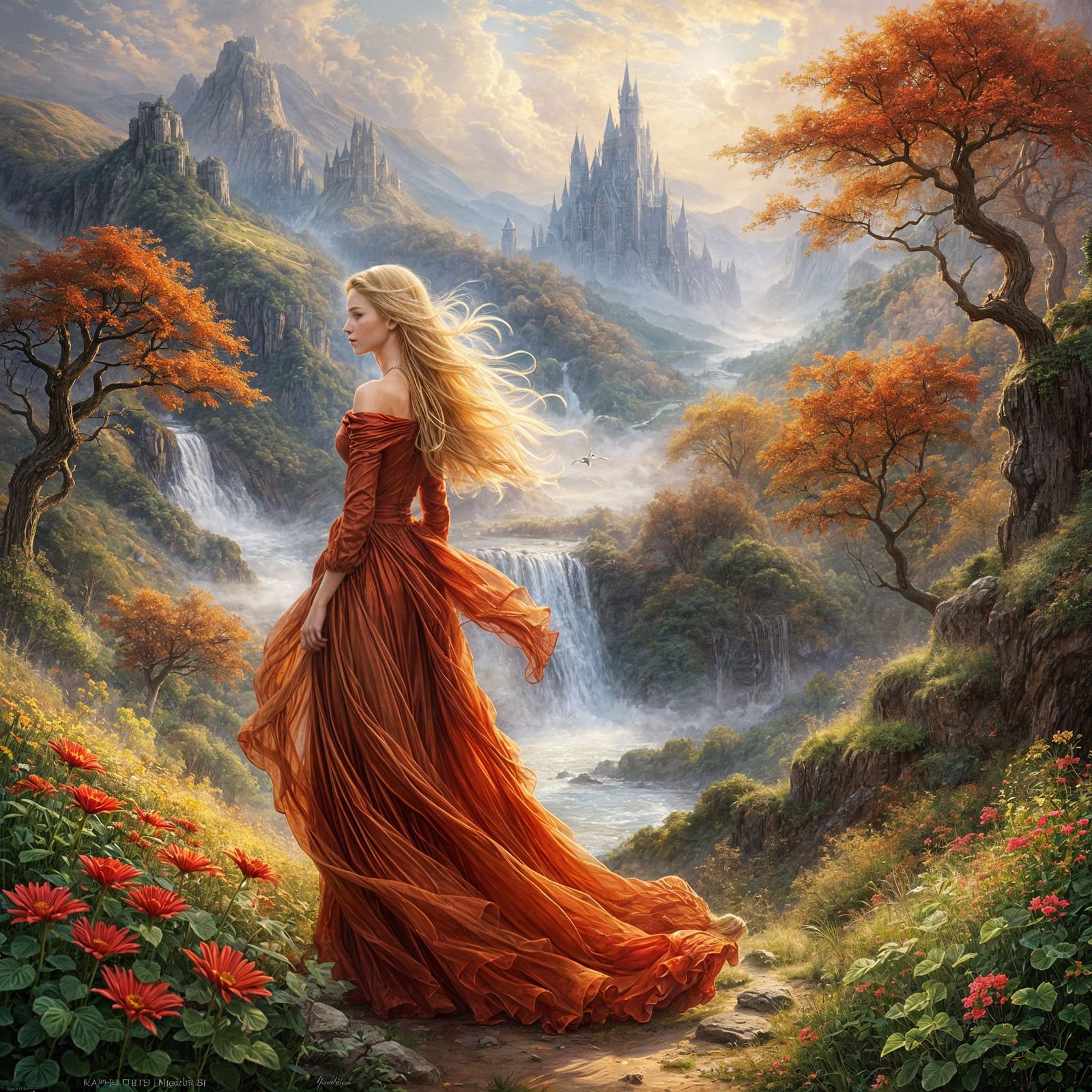 Ethereal Fantasy Girl in Flight