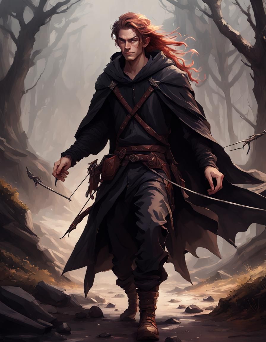Elven Adventurer in Dark Fantasy Style