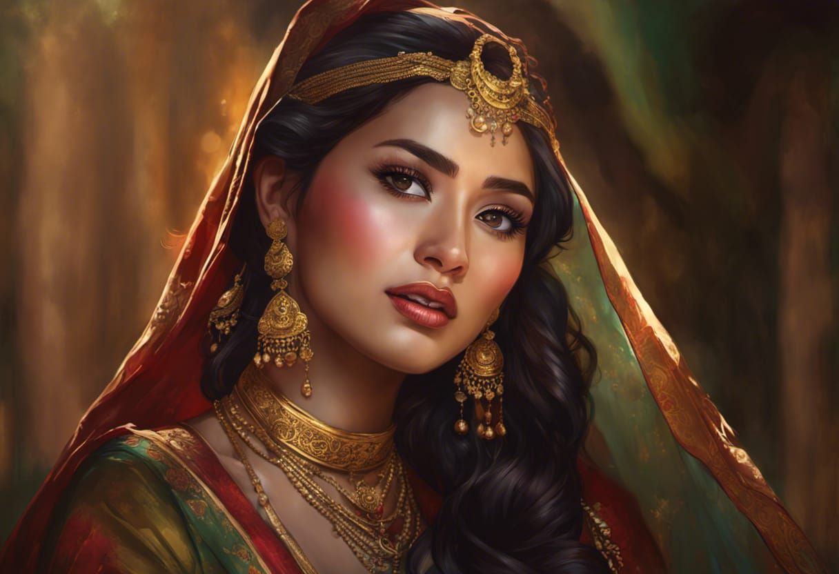 Nepali Bride Portrait in Comic Book Art Style