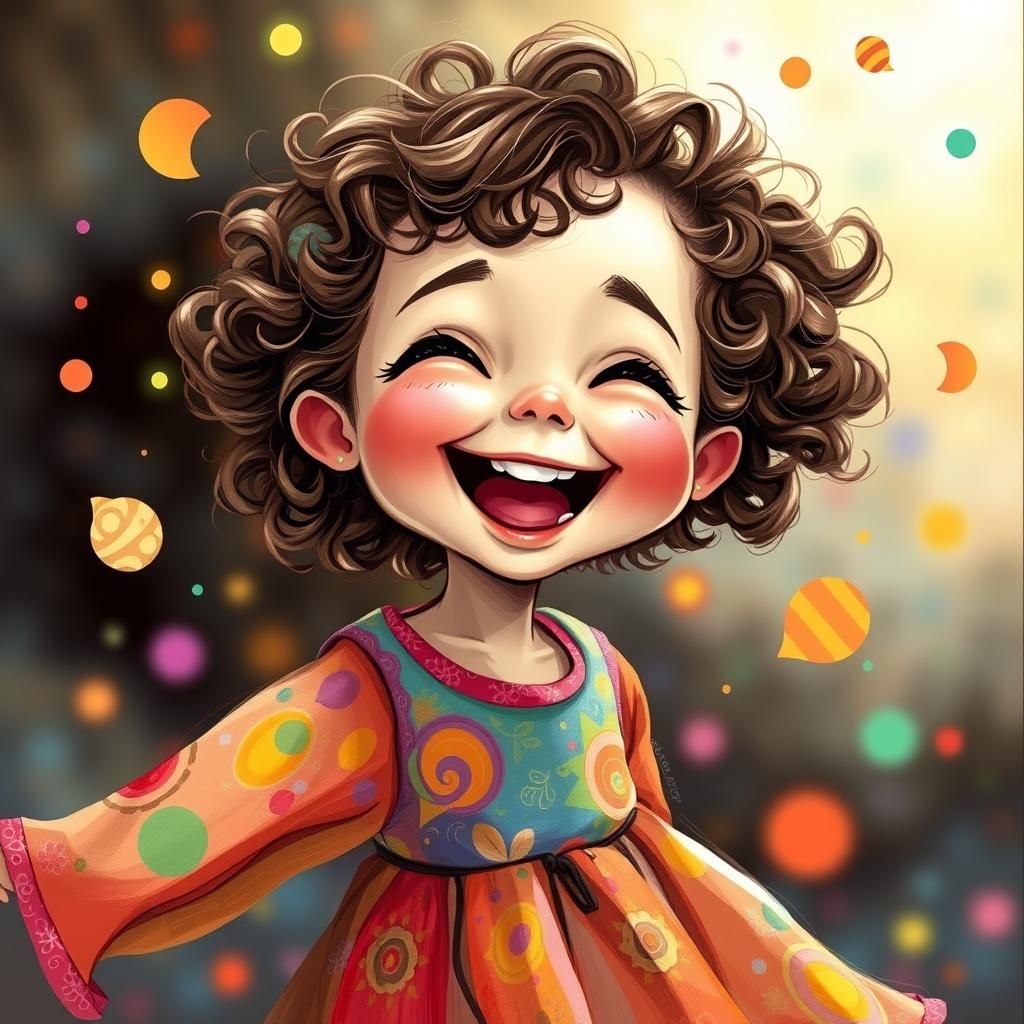 Laughing Girl in Dreamlike Surrealist Style