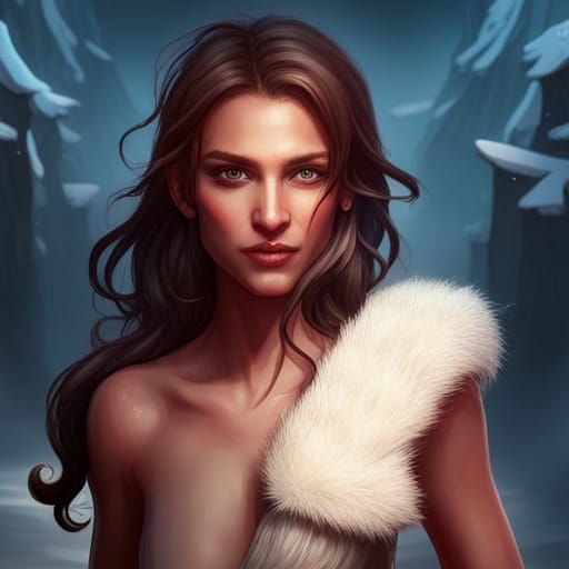 Christmas Elf Portrait in Art Nouveau Style