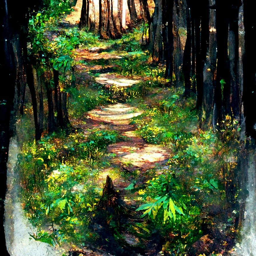 Enchanting Forest Path Generated by AI