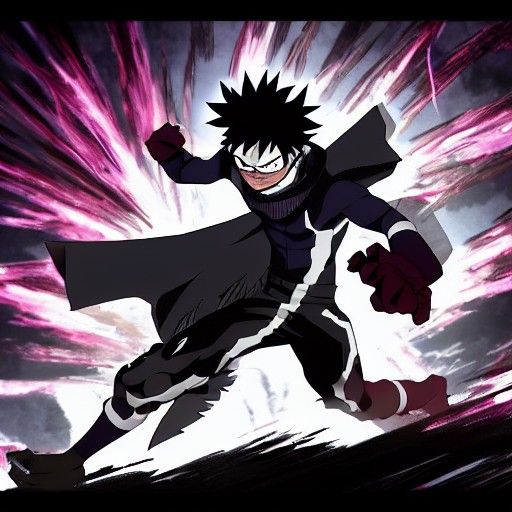 Kurogiri Black Fog Concept Art in Anime Style