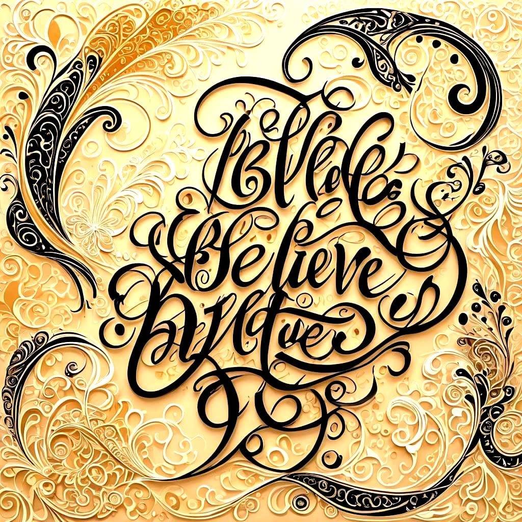 Calligraphic Motivational Quote on Simple Background