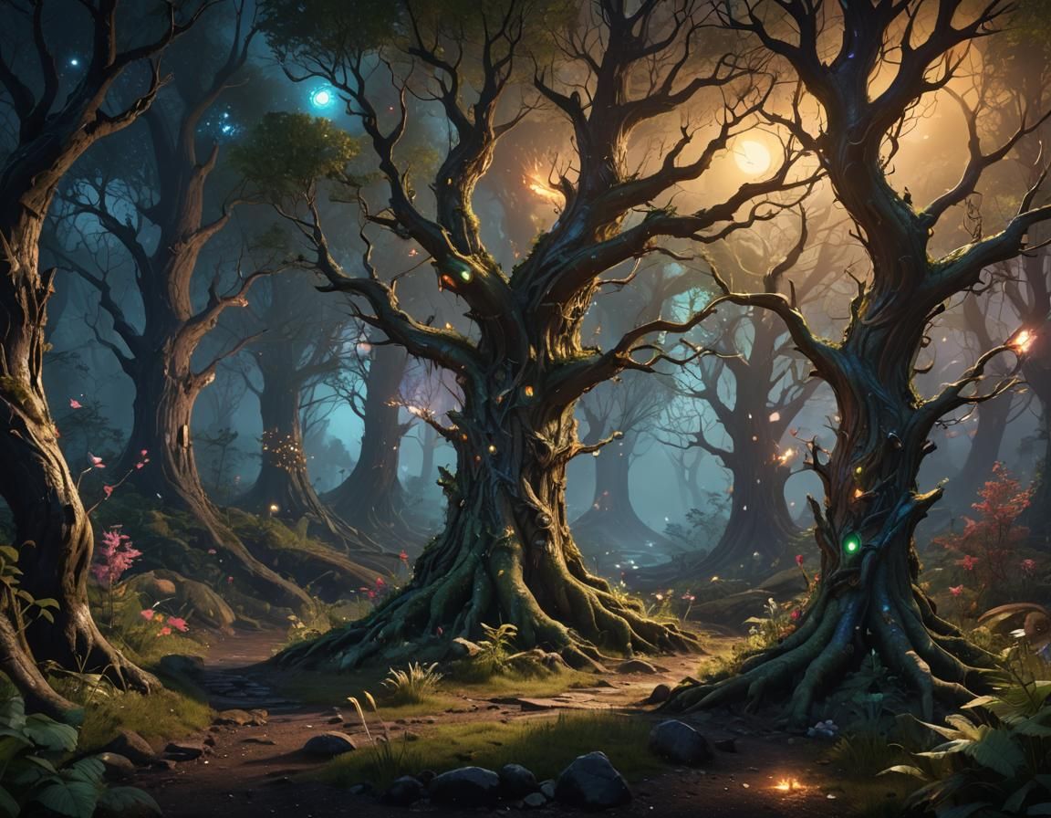 Enchanted Whispering Woods: A Dark Fantasy Masterpiece
