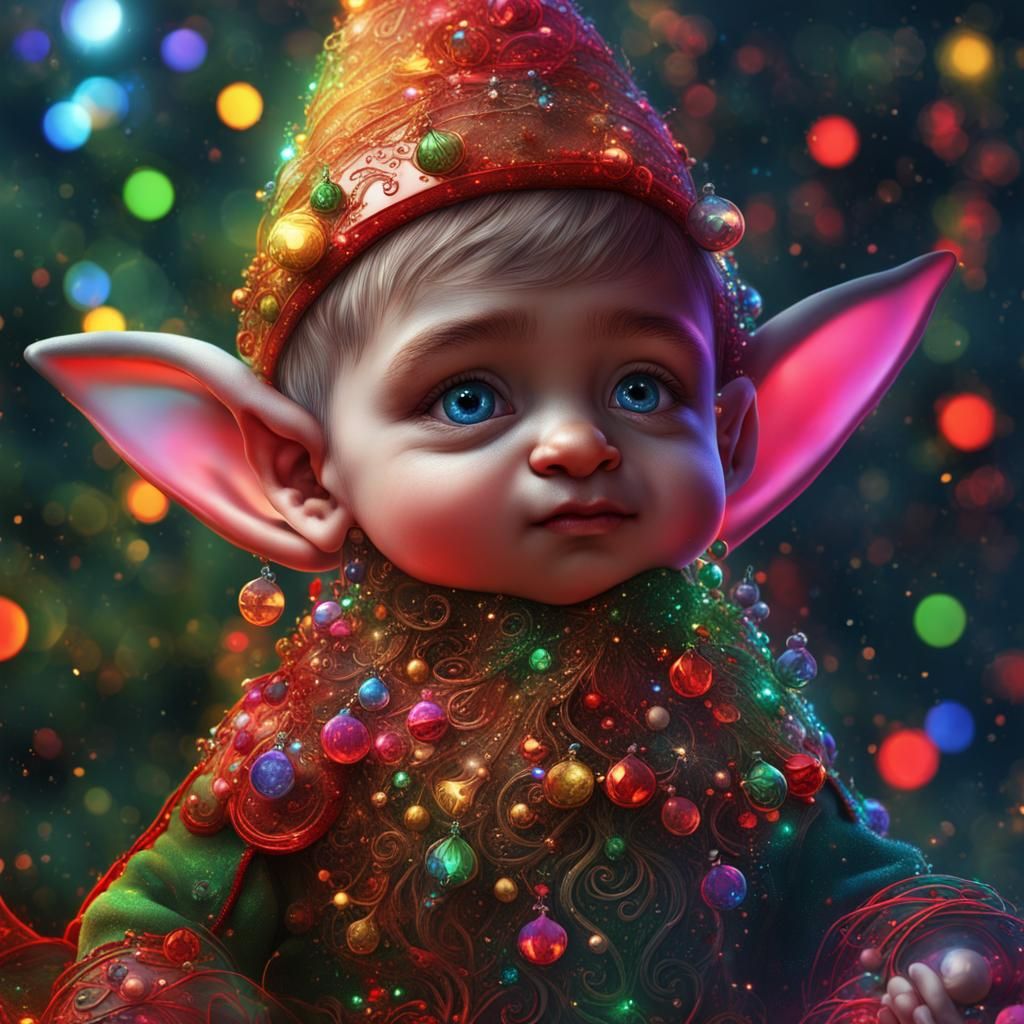 Christmas baby Elf portrait