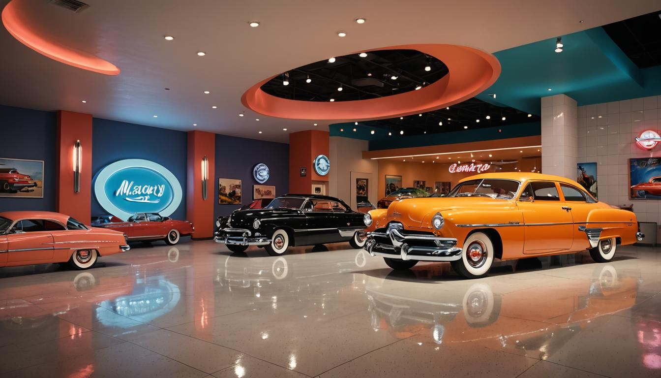 Retro-Futuristic Mercury Show Cars in Googie Showroom