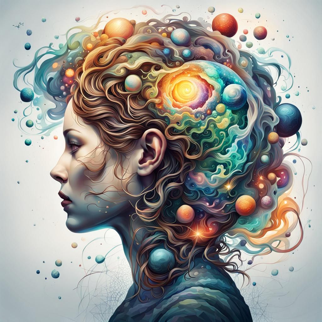 Galactic Woman: A Futuristic Portrait in Surreal Style
