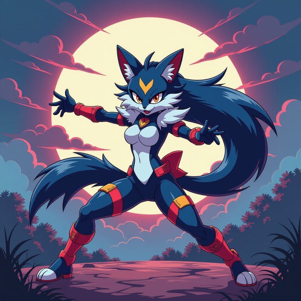 Renamon in Dynamic Manga Style