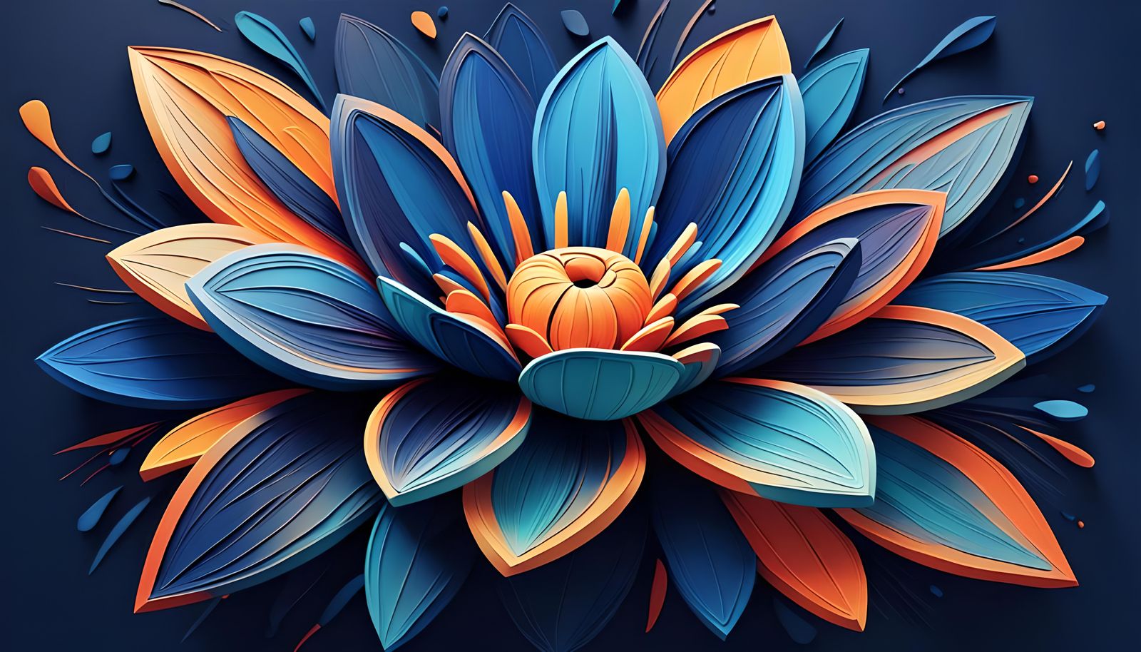 flower navy blue