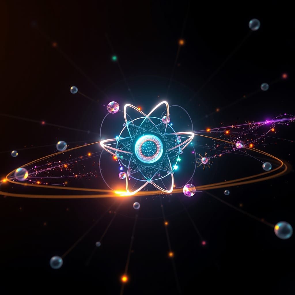 Quantum Entanglement Node in Futuristic Neon Style