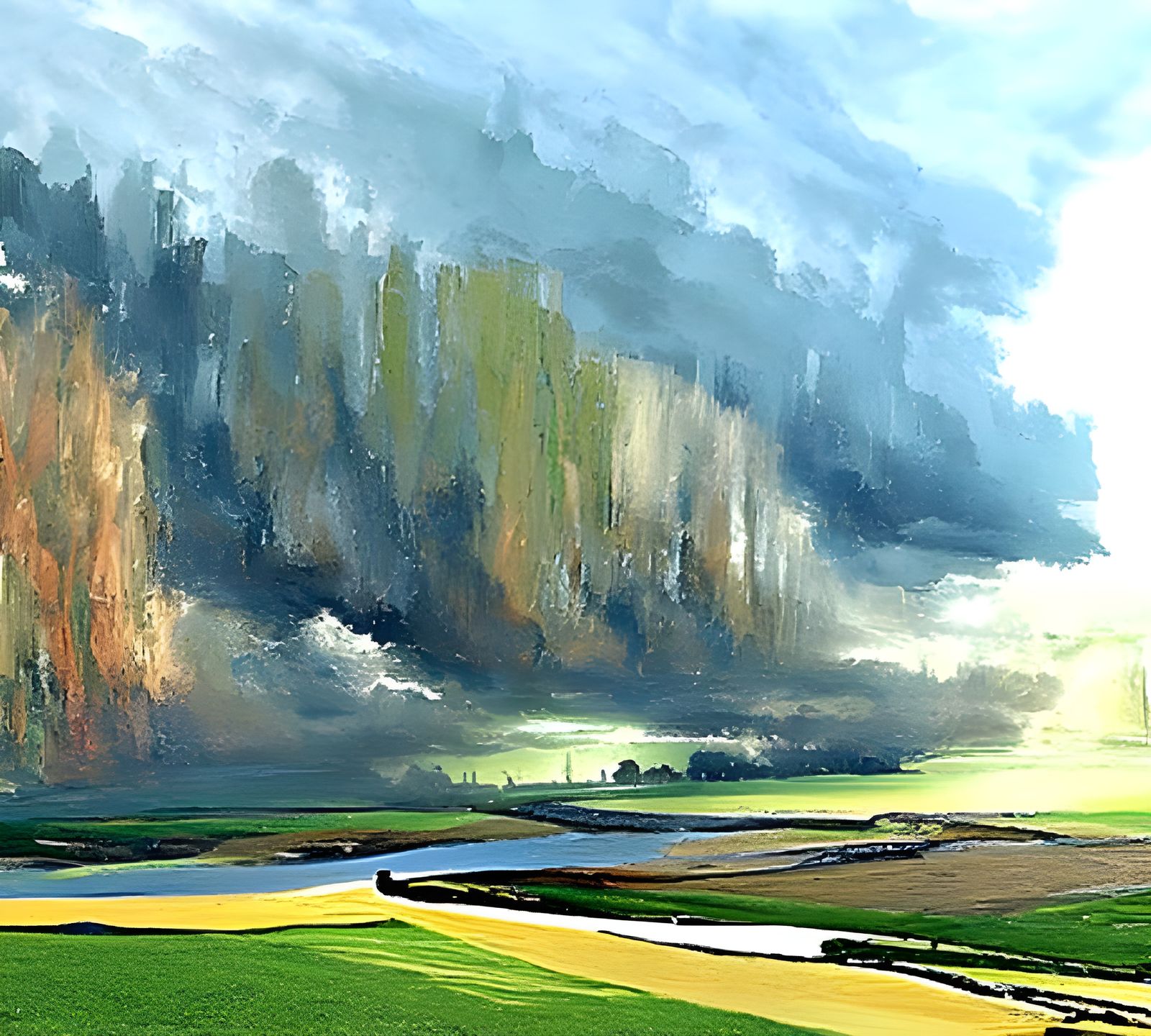 Dramatic Lightning Storm Over Coastal Plains Landscape