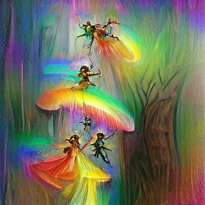 Fairies Dancing on a Rainbow