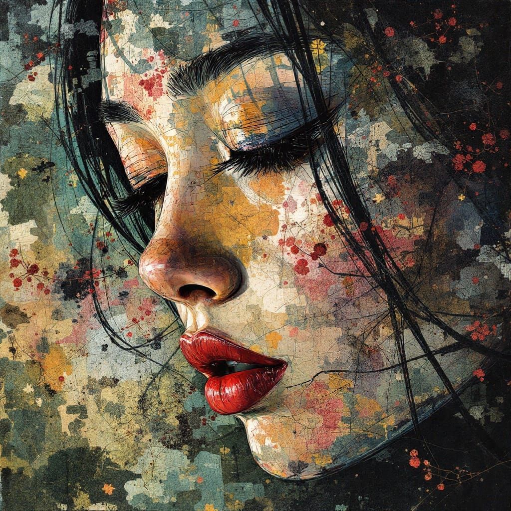 Soothing Yakutian Face in Traditional Oil Painting Style