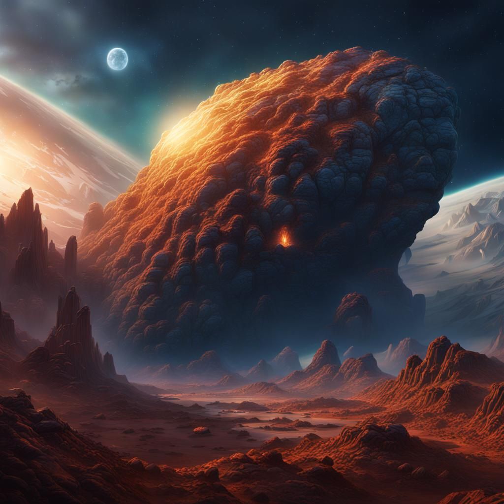 Fantastical Comet Sky Art in Deep Color