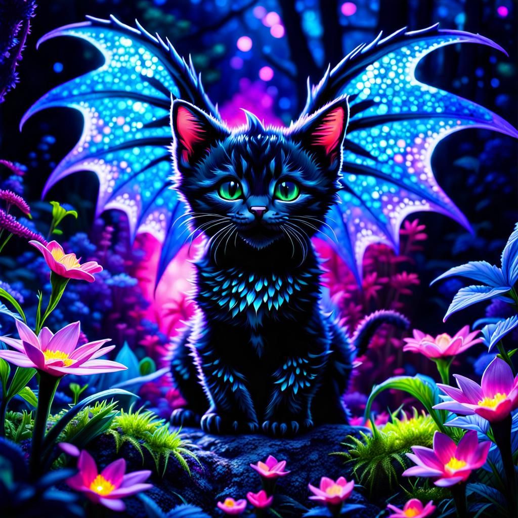 Black Light Kitten Dragon.