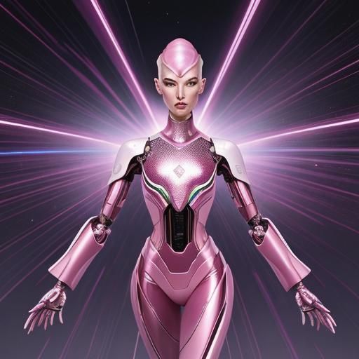 AI Androgynous Extraterrestrial Youth Protesting for Human R...