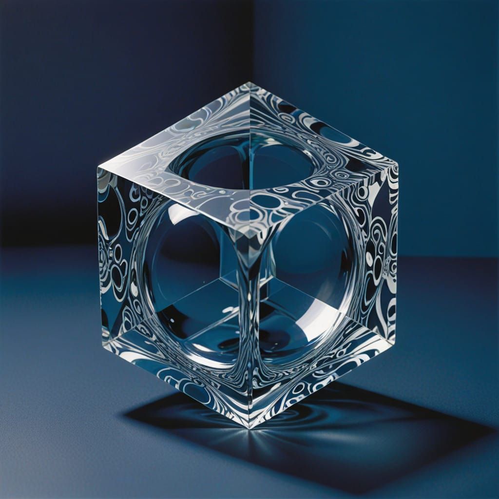 Crystal Die in Dreamlike Blue Light