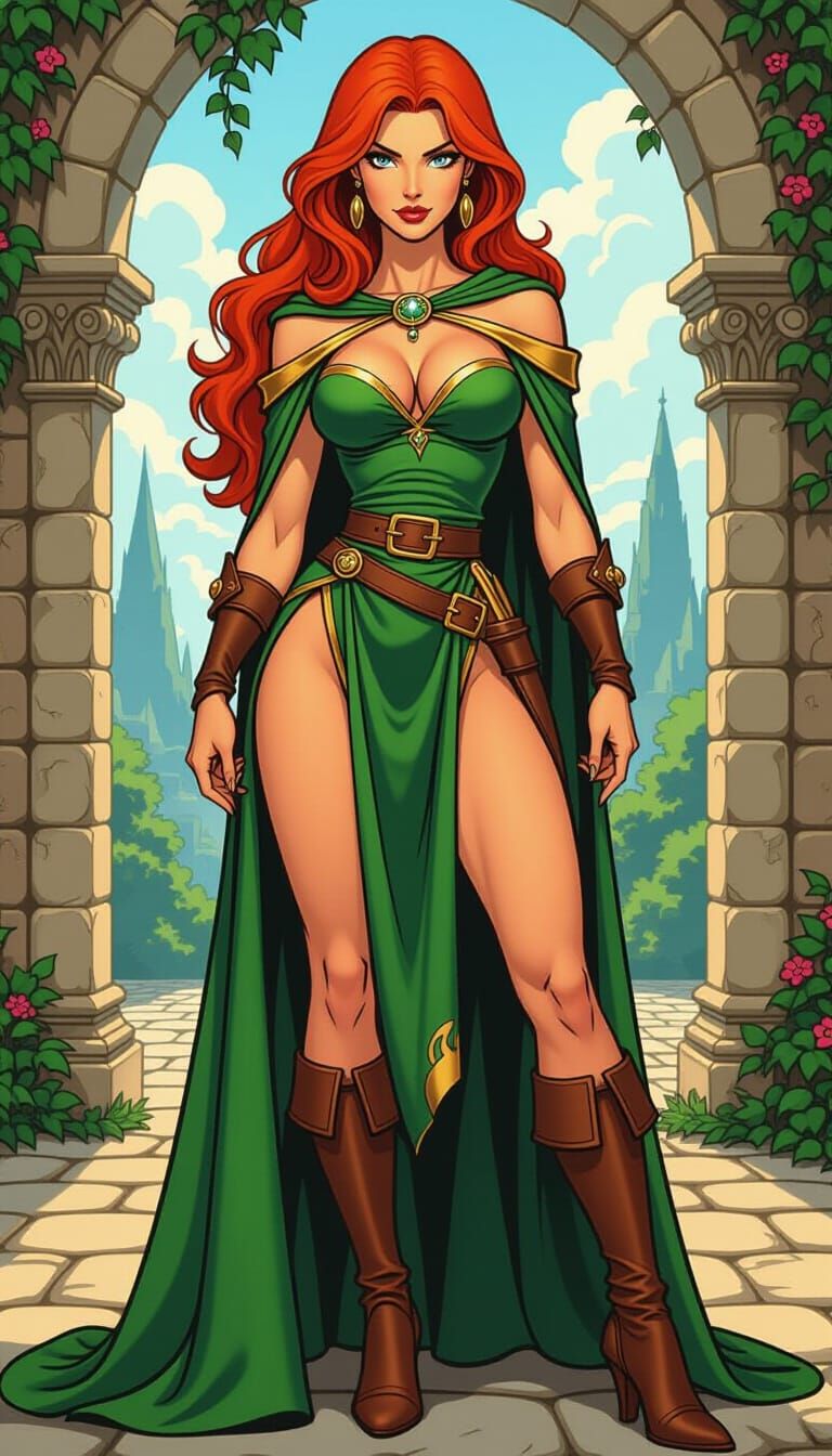 Cartoon-Style Medieval Woman in John Buscema Art Style