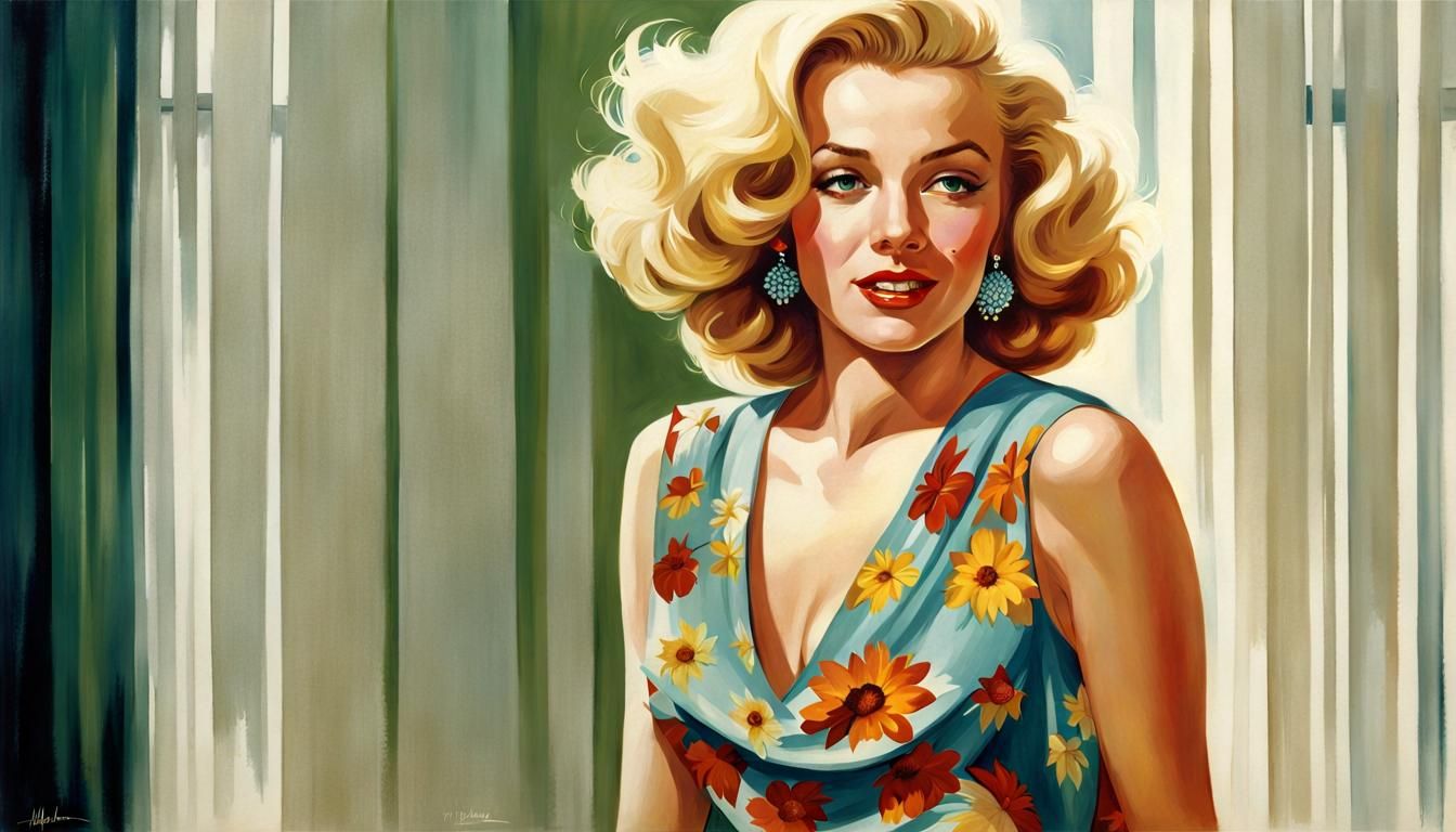 Marilyn Monroe as Hippy Girl, Art Frahm Style