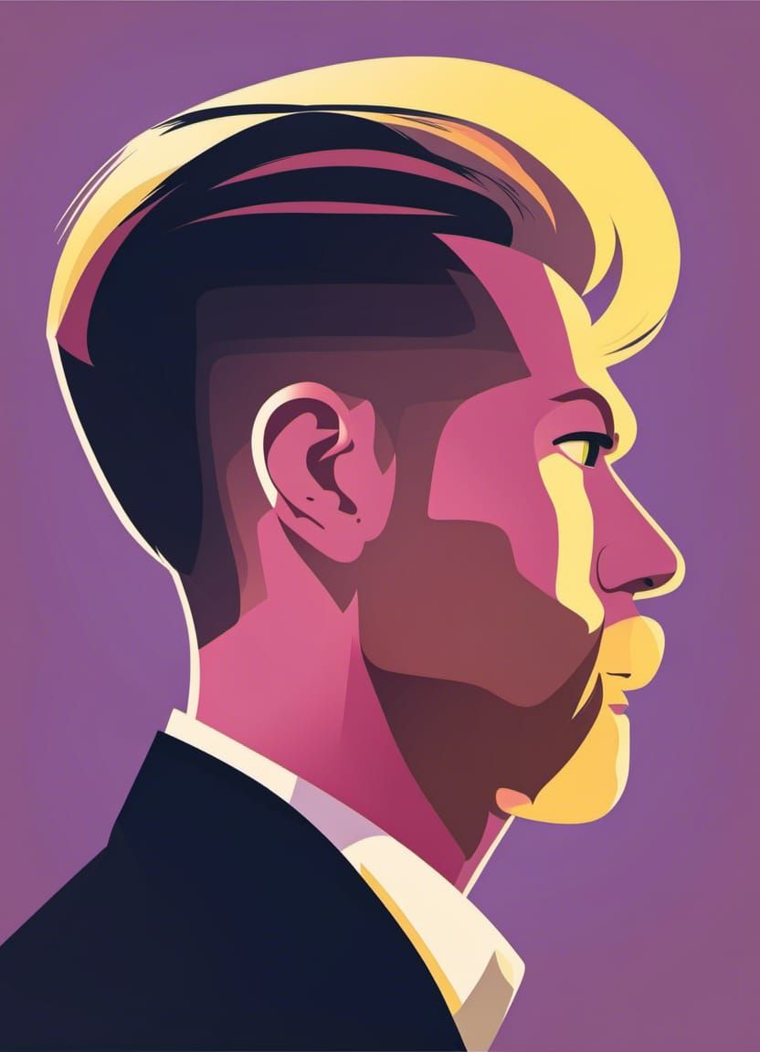 Trendy Vector Man with Electric Hair