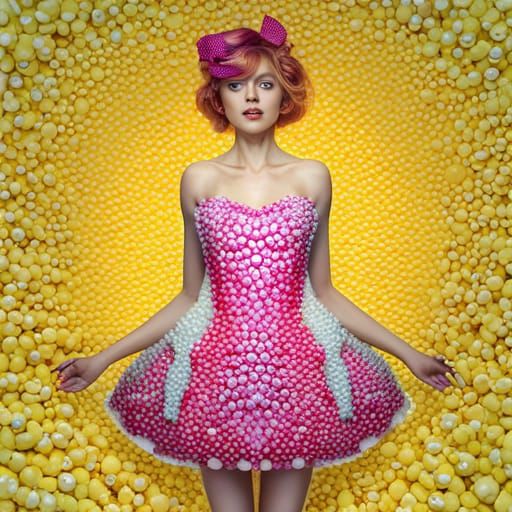 Popcorn Dress in Candy Art Style