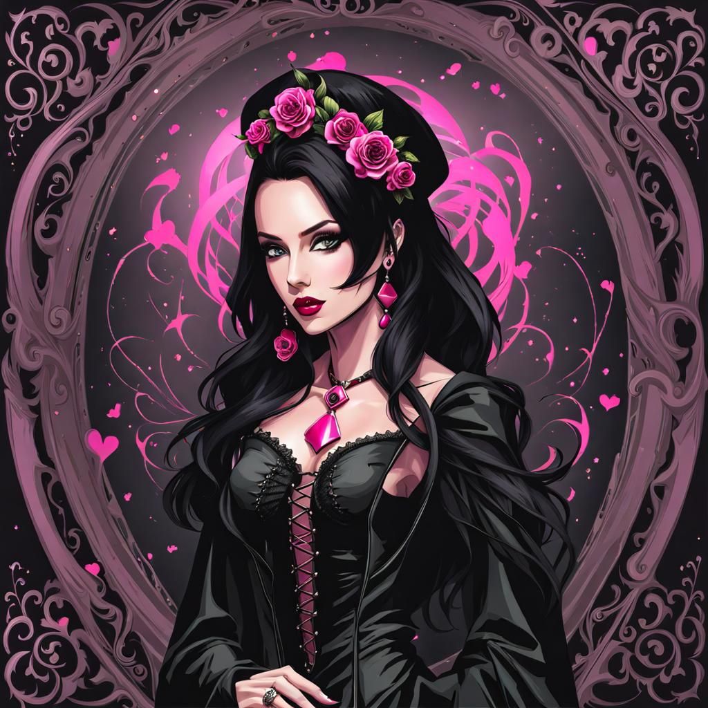 Poison Girl: Pink and Deadly Digital Art