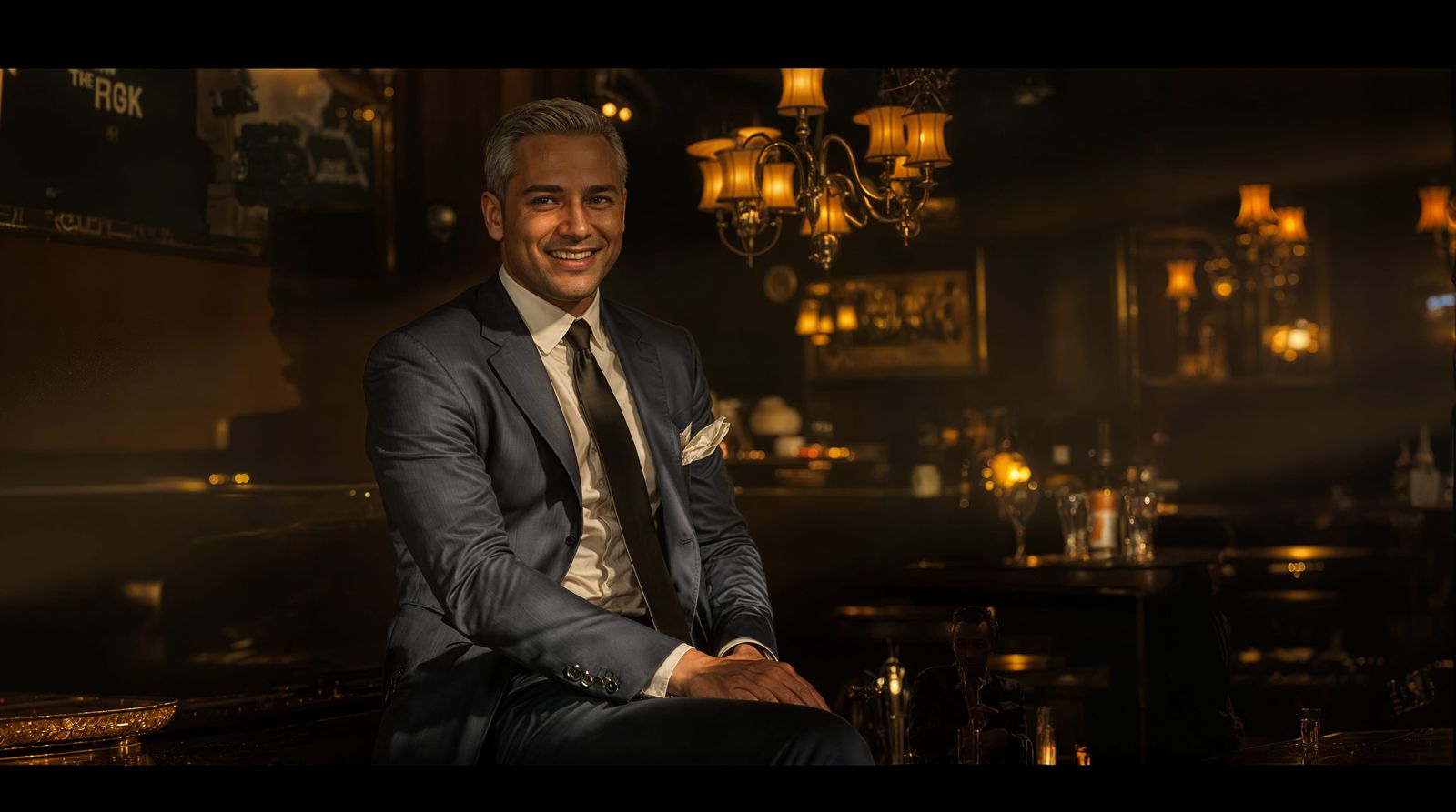 Jazz Musician in Smoky Club, Golden Hour