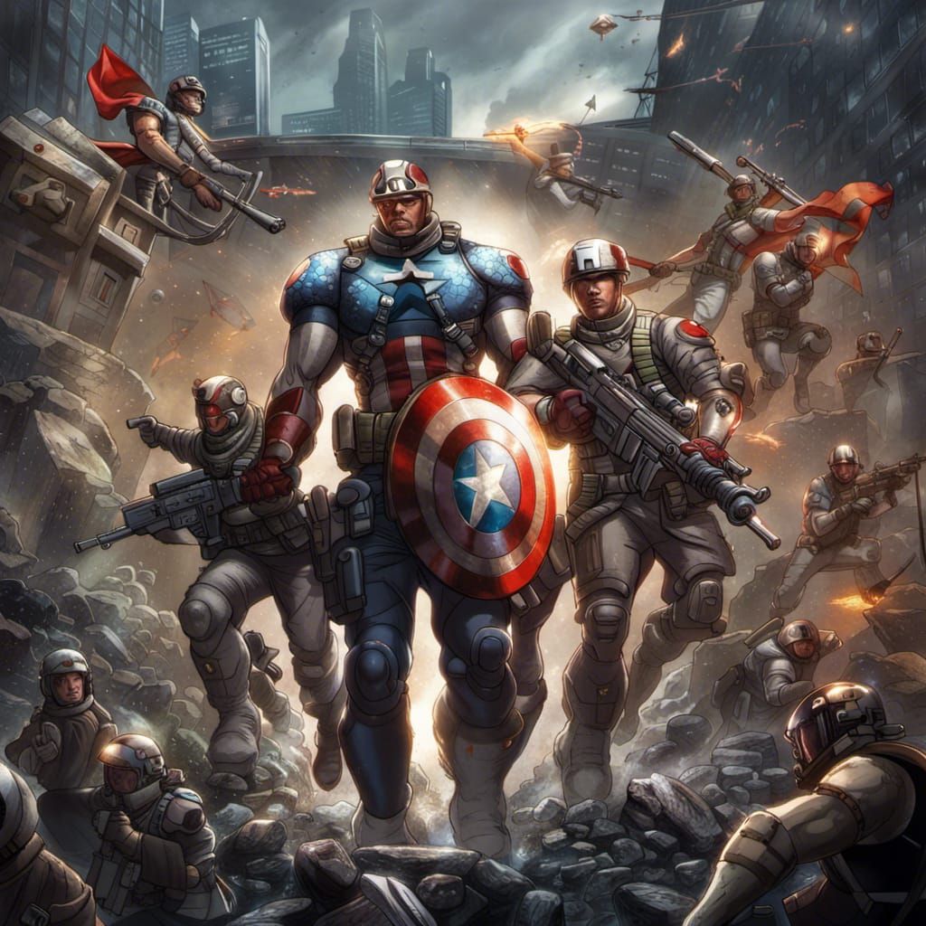 Patriotic Super Soldiers on Comic Book Cover