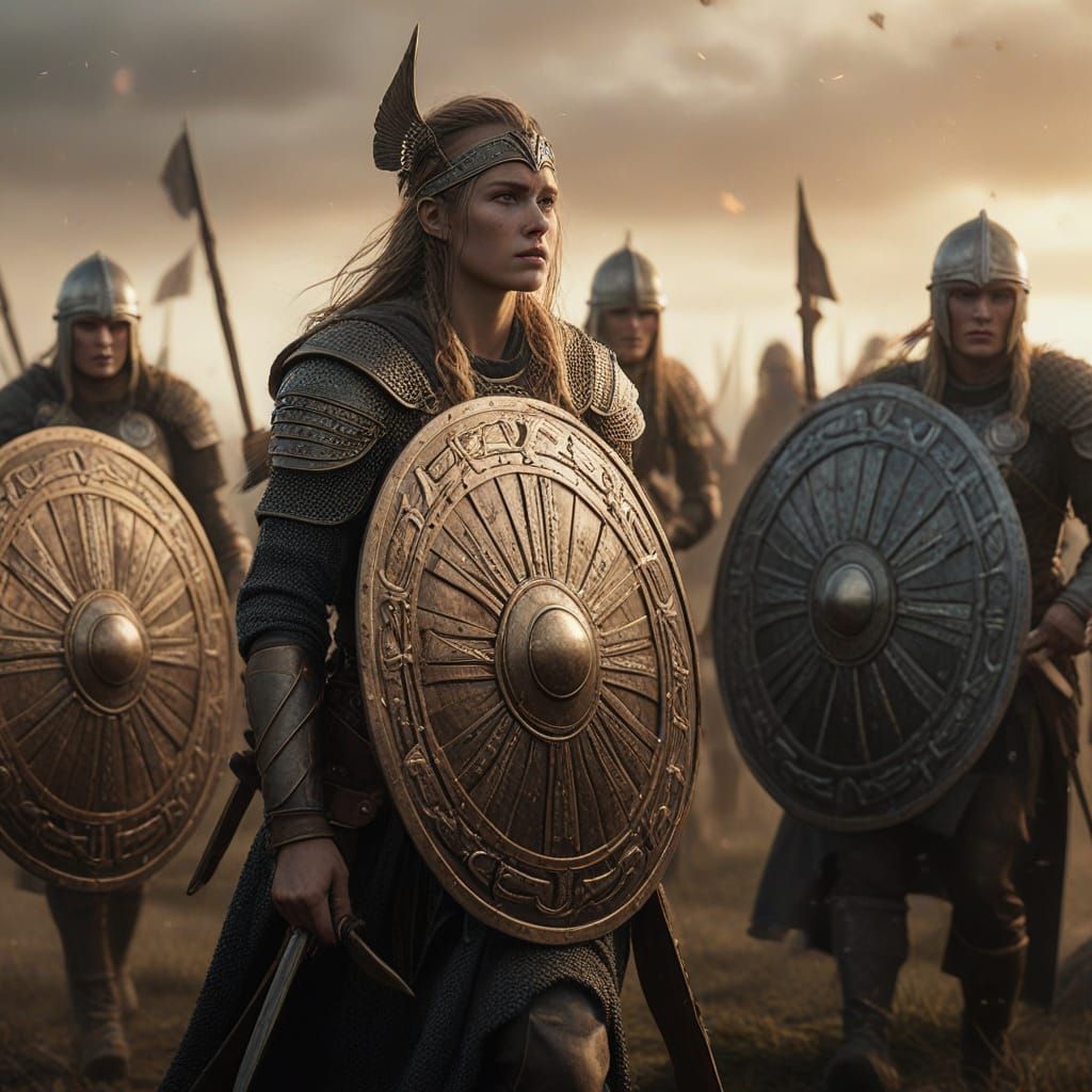 Shieldmaidens Stand United in Epic Viking Battle Scene