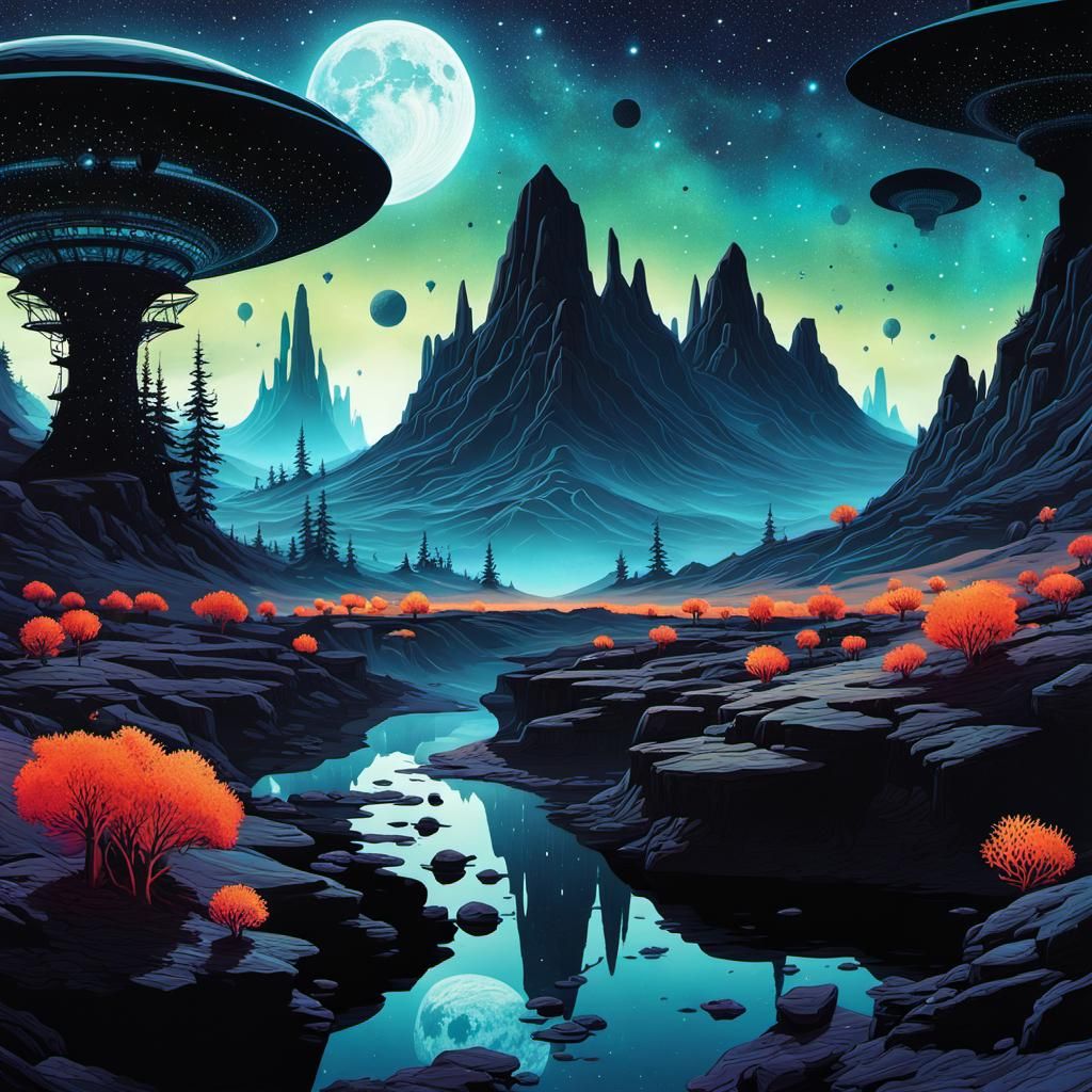 Eerie alien landscape