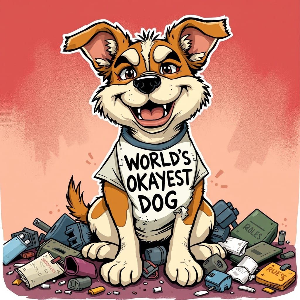 Cheeky Canine Breaks Rules in Comic Book Style