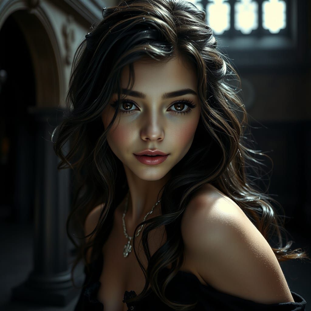 Stunning Young Woman in Manga Gothica Style