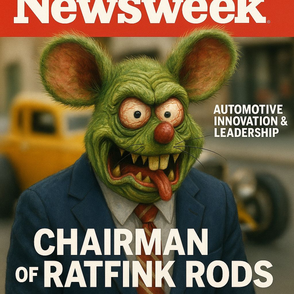 Ratfink Chairman on Newsweek Cover: Lowbrow Hotrod Icon