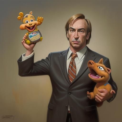 Better Call Saul as Porky Pig in Oil Painting