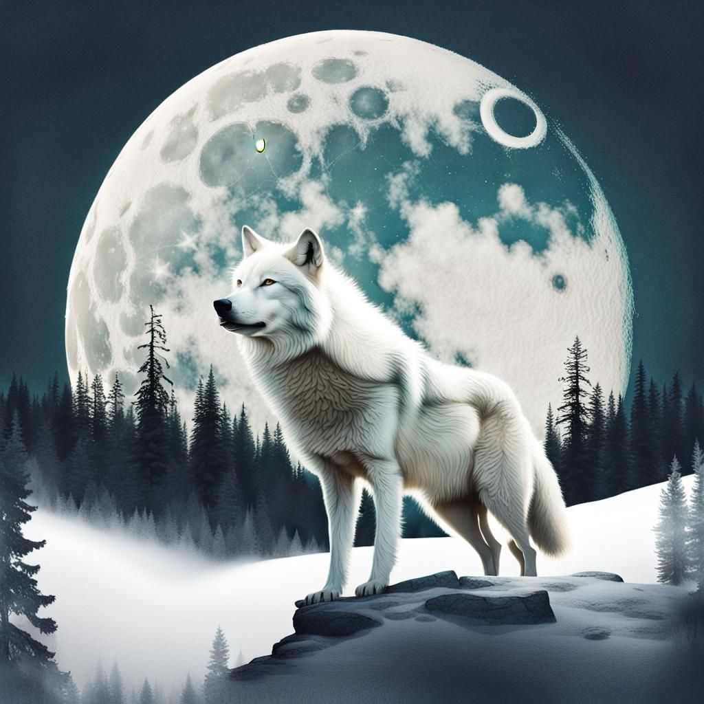 Double Exposure: White Wolf Moonscape