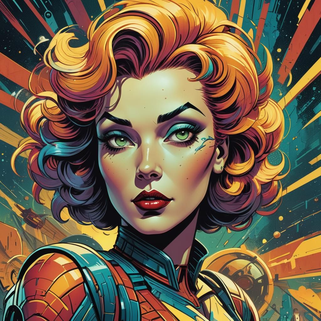 Betty Boop in Retro Comic Book Style