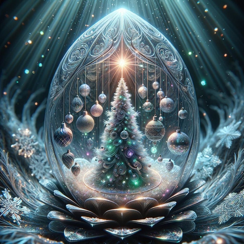 Whimsical Winter Wonderland in Crystal Pinecone