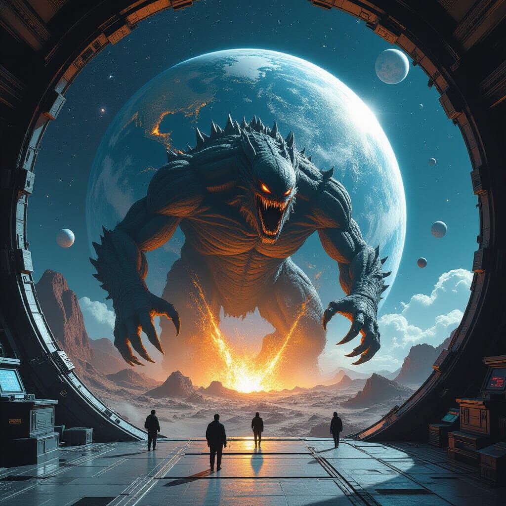 Earth Shattering: Monster Emerges in Cosmic Horror Style