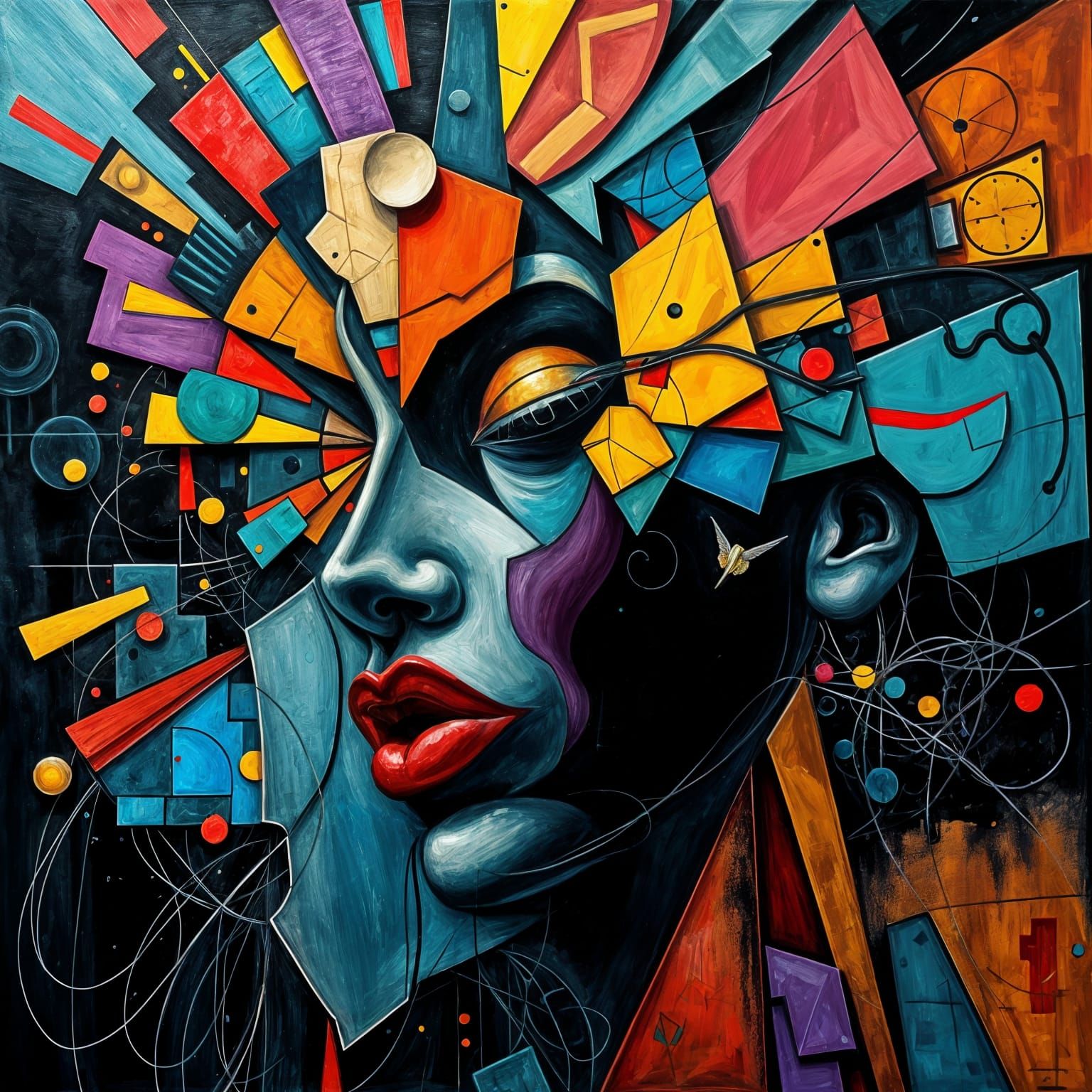 Abstract Futuristic Tapestry Ignites the Soul