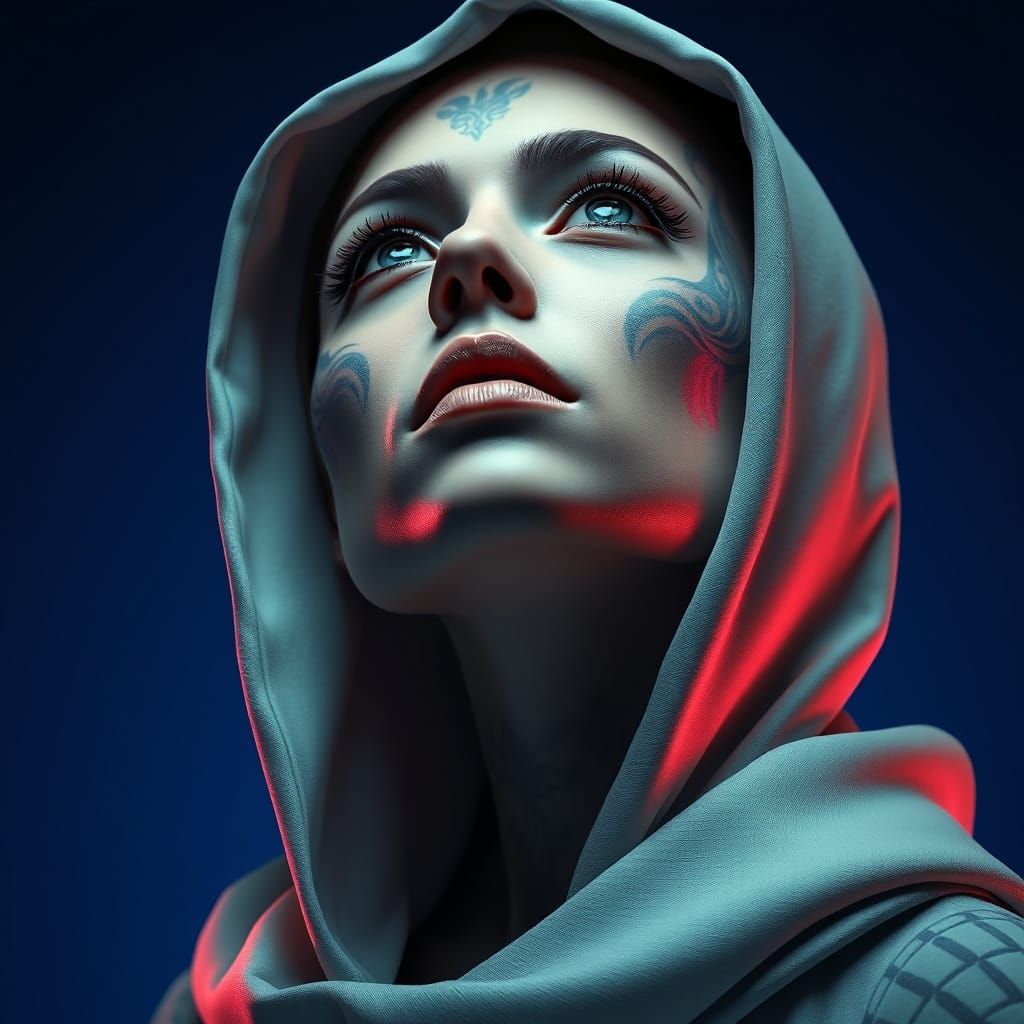 Mystical Woman in Luxury Fashion Editorial Style