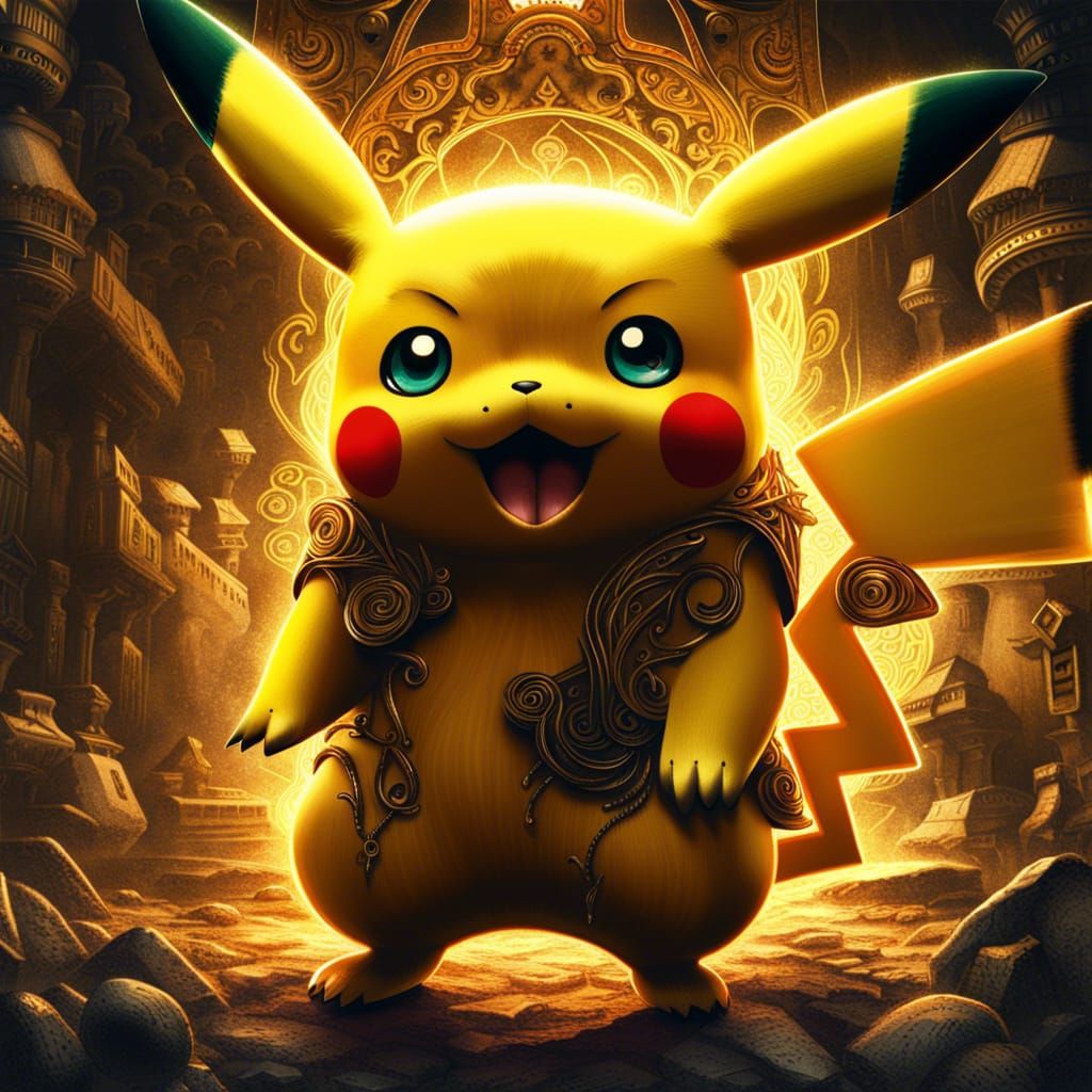 Hyperrealistic Pikachu Wallpaper in Epic Scene