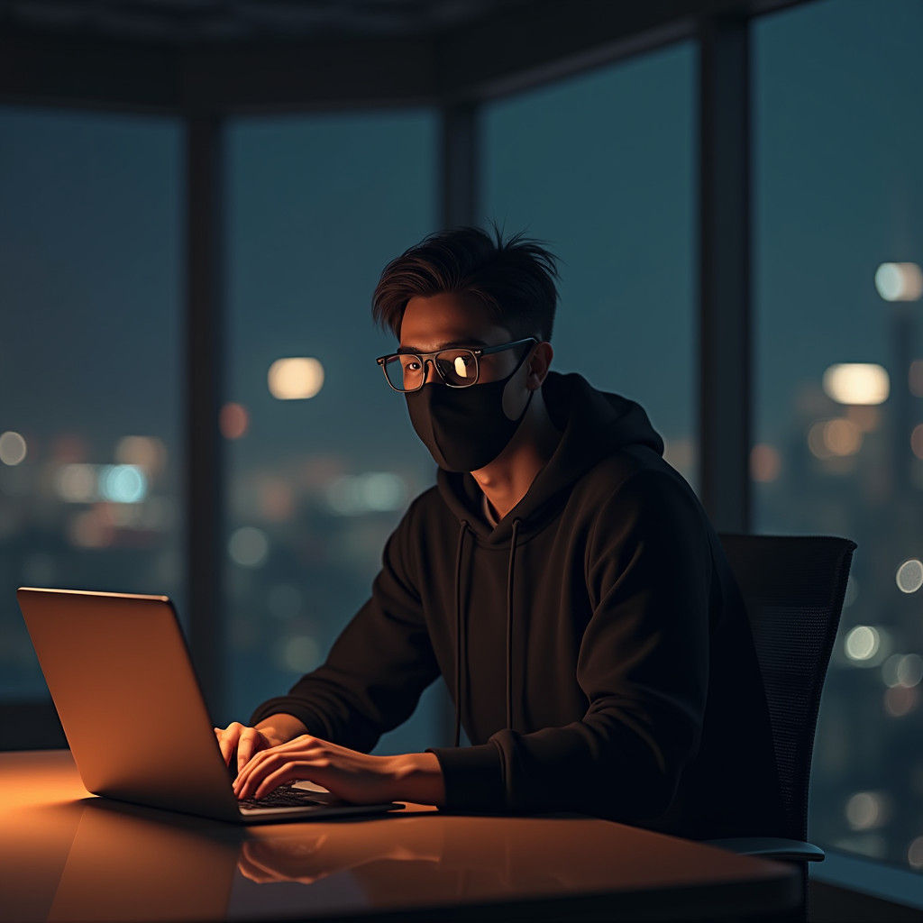 Friendly Businessman Avatar in Modern Office, 3D Render