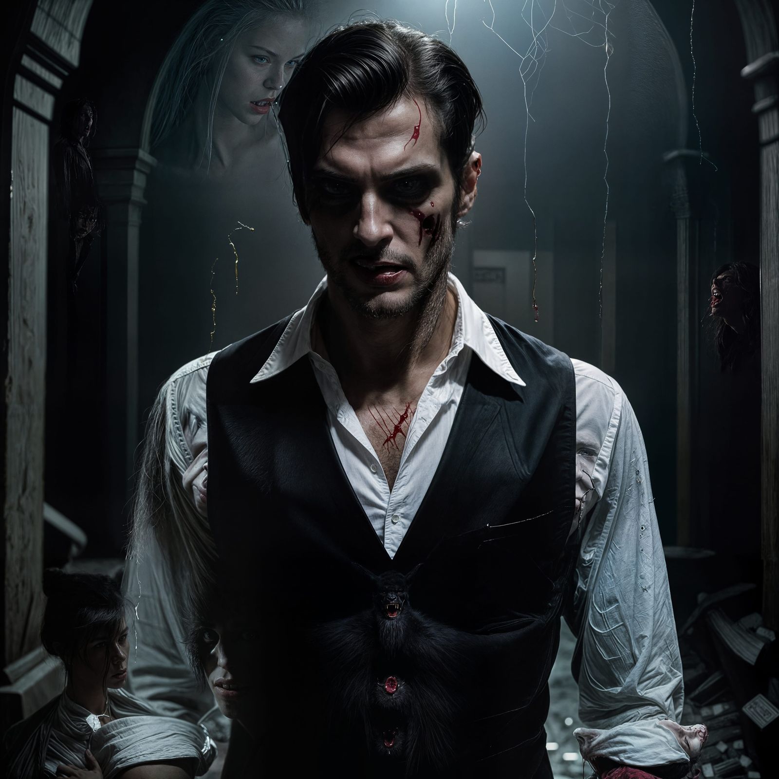 Ethereal Vampire in Cinematic Atmosphere