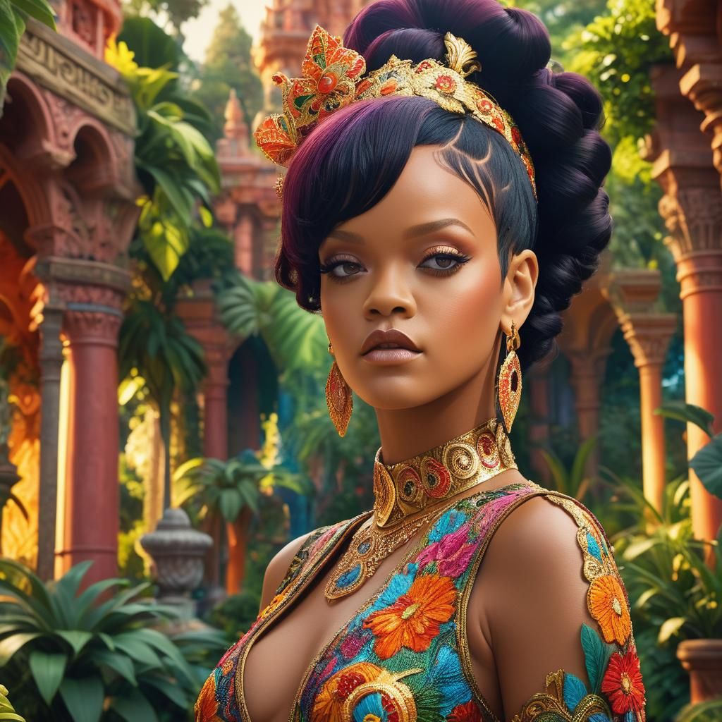 Rihanna in Gaudi-Inspired Surrealist Portrait