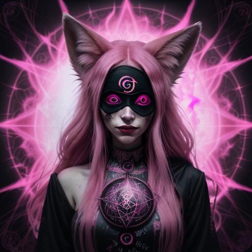 Psychedelic Fox-Girl Prophet in Photorealistic Style