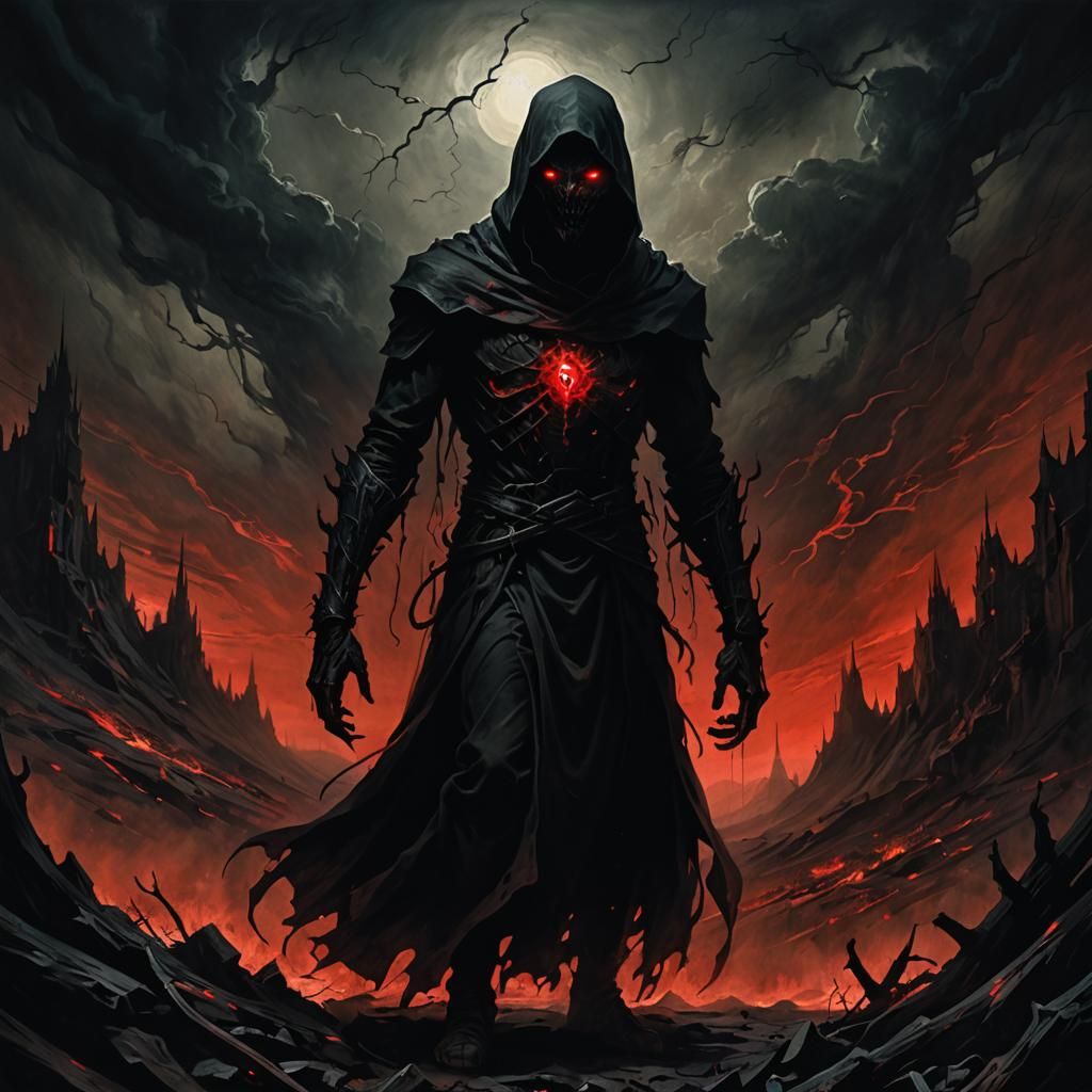 Ominous Figure in Dark Surrealist Concept Art