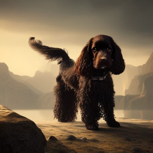 Cocker Spaniel's Fantastical Bon Voyage: Detailed Matte Pain...