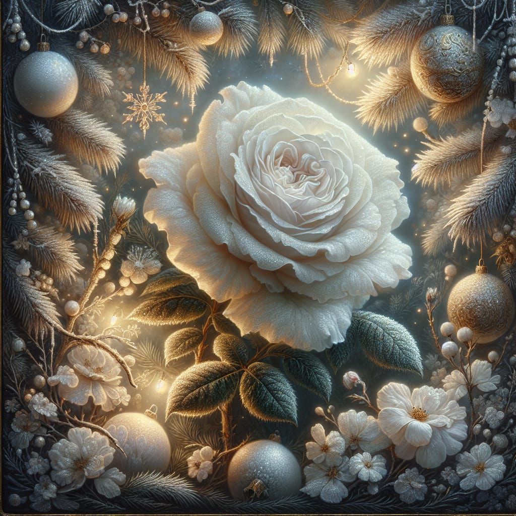 Ethereal Winter Rose in Soft, Romantic Light