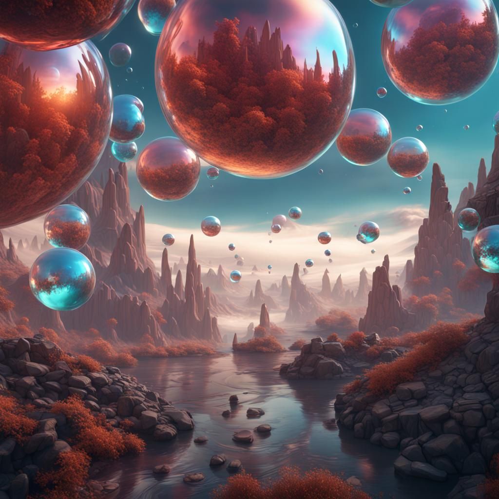 Worlds in Bubbles: Detailed Matte Painting
